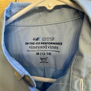 Vineyard Vines Light Blue Button Down Shirt.  Size 12-14.  Perfect condition!